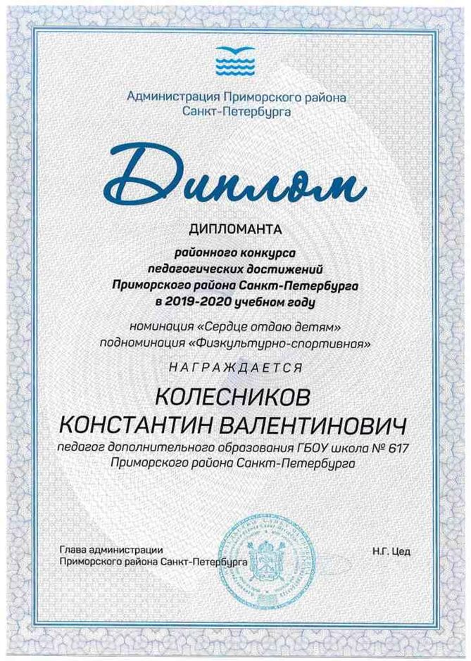 2019-2020 Колесников К.В. (дипломант)